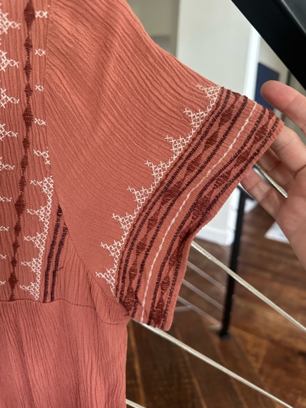 Knox Rose Dusty Rose Embroidered Sleeveless Boho Dress - Picture 3 of 13